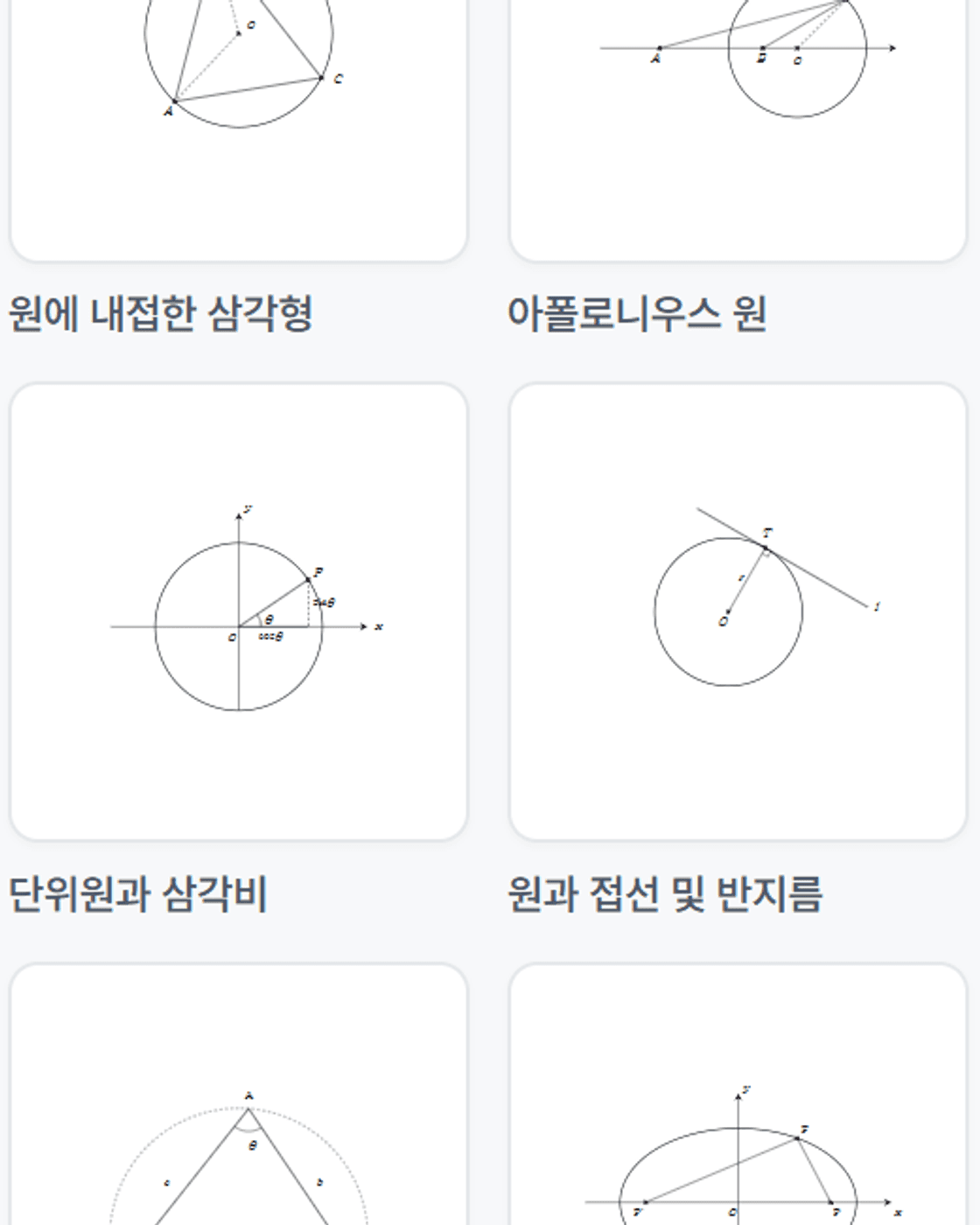 기하 라이브러리에서 도식을 고르는 FigureLab 작업 화면